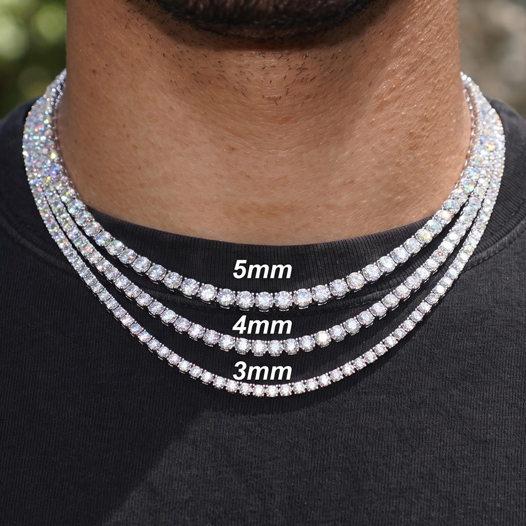 3mm/4mm/5mm Moissanite Tennis Chain 3mm/4mm/5mm Moissanite Tennis Chain
