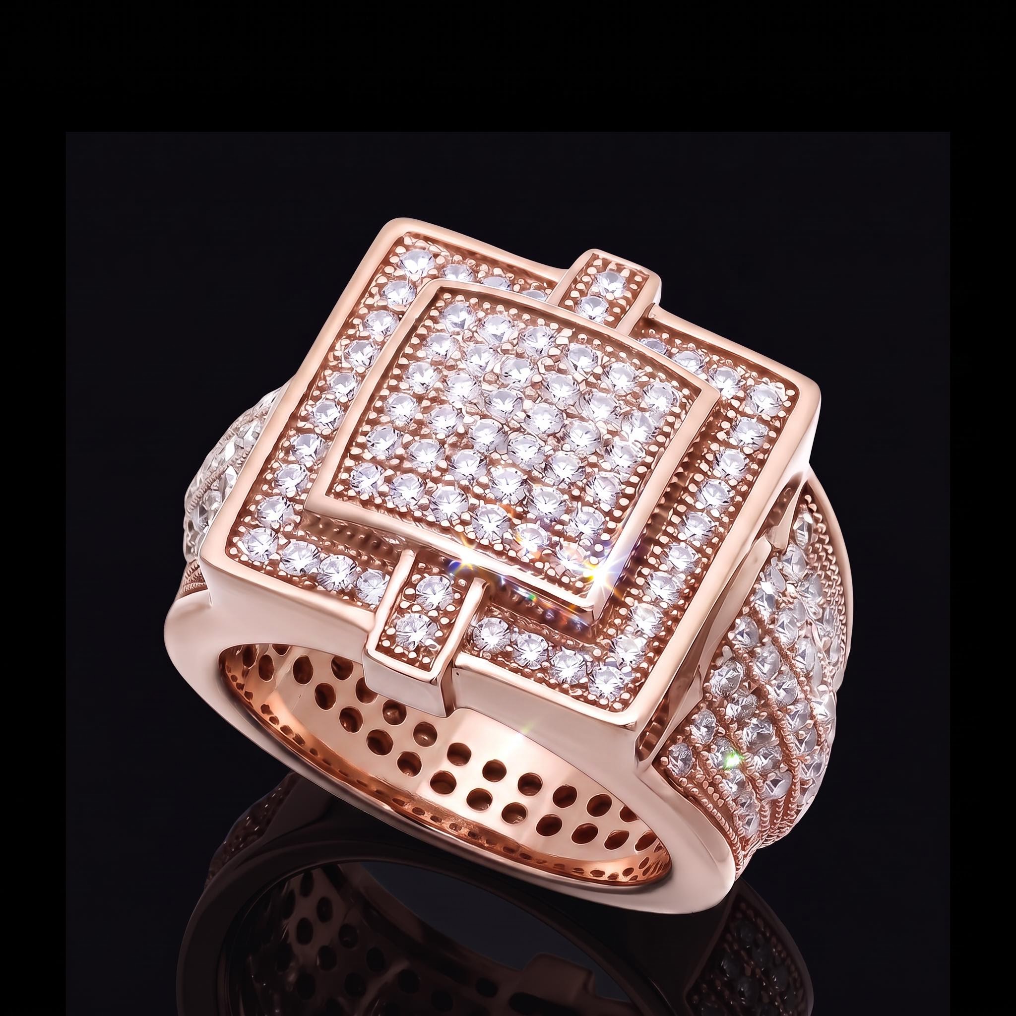 Iced Out Square Statement Ring