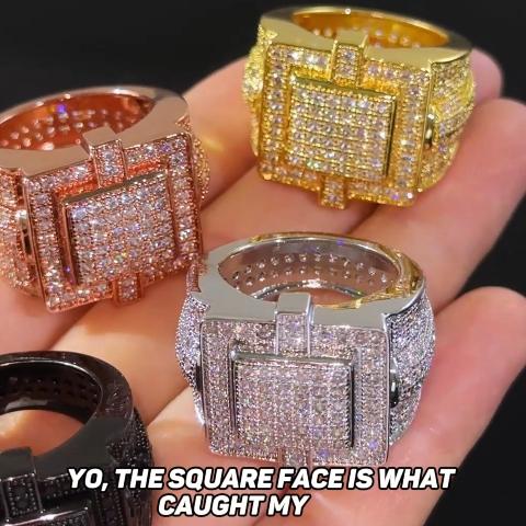 Iced Out Square Statement Ring Iced Out Square Statement Ring