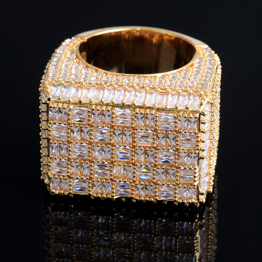 Iced Out Baguette-Cut Statement Ring