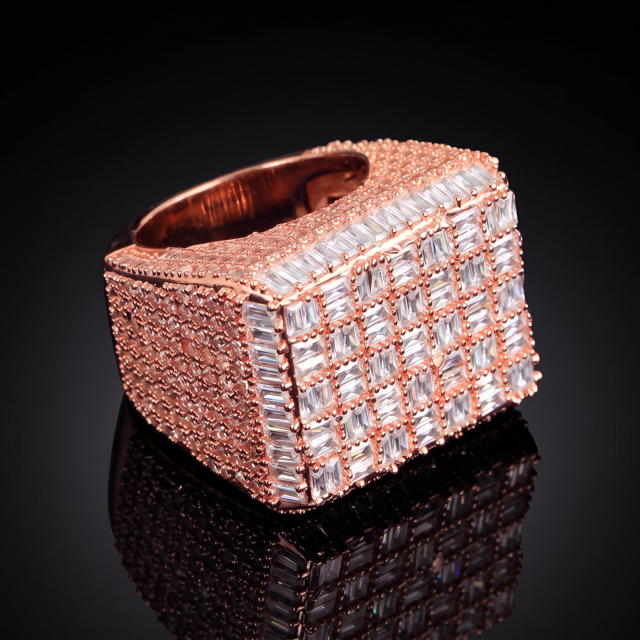 Iced Out Baguette-Cut Statement Ring