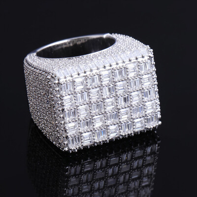 Iced Out Baguette-Cut Statement Ring
