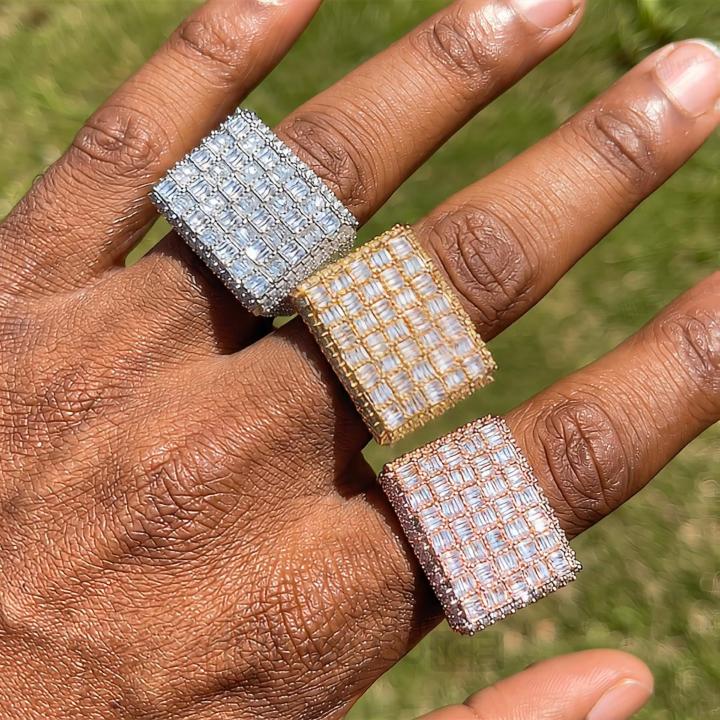 Iced Out Baguette-Cut Statement Ring Iced Out Baguette-Cut Statement Ring