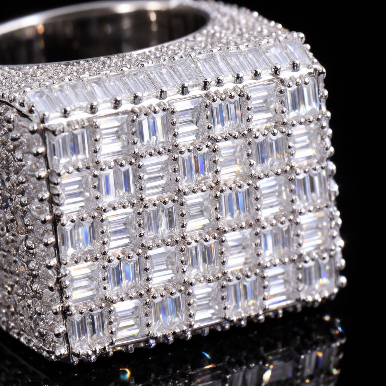 Iced Out Baguette-Cut Statement Ring Iced Out Baguette-Cut Statement Ring