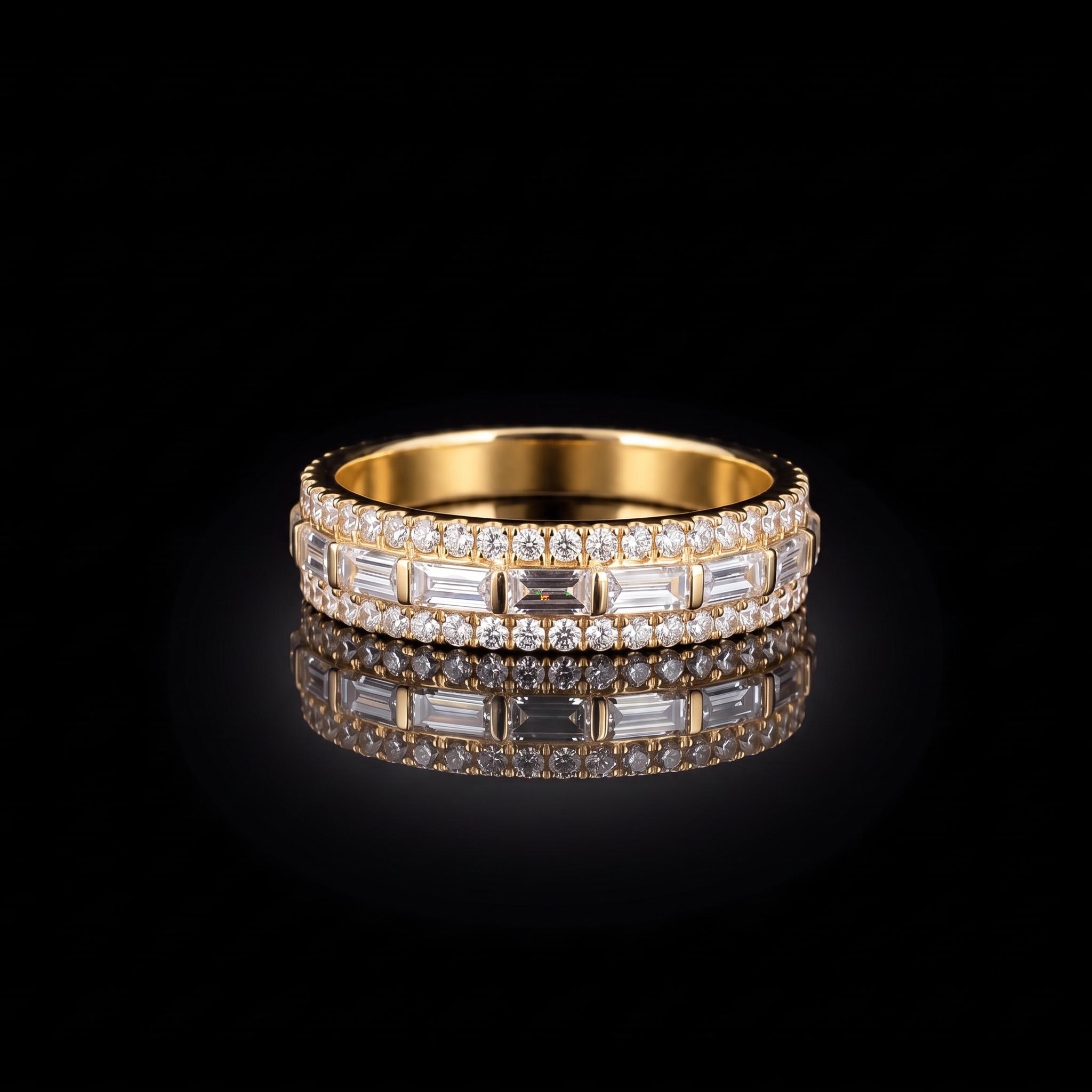 Iced Out Baguette-Cut Band Ring Iced Out Baguette-Cut Band Ring