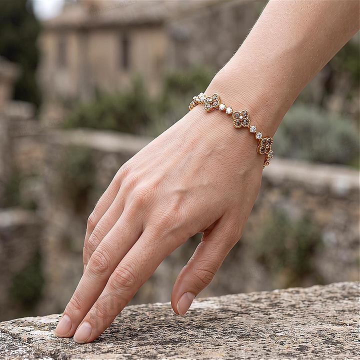 12.73 ct.tw. Four Leaf Clover Round Gemstone Bracelet 12.73 ct.tw. Four Leaf Clover Round Gemstone Bracelet