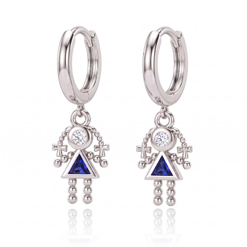 0.46 ct.tw. Birthstone Diamond Earrings for Little Girl with Braids 0.46 ct.tw. Birthstone Diamond Earrings for Little Girl with Braids