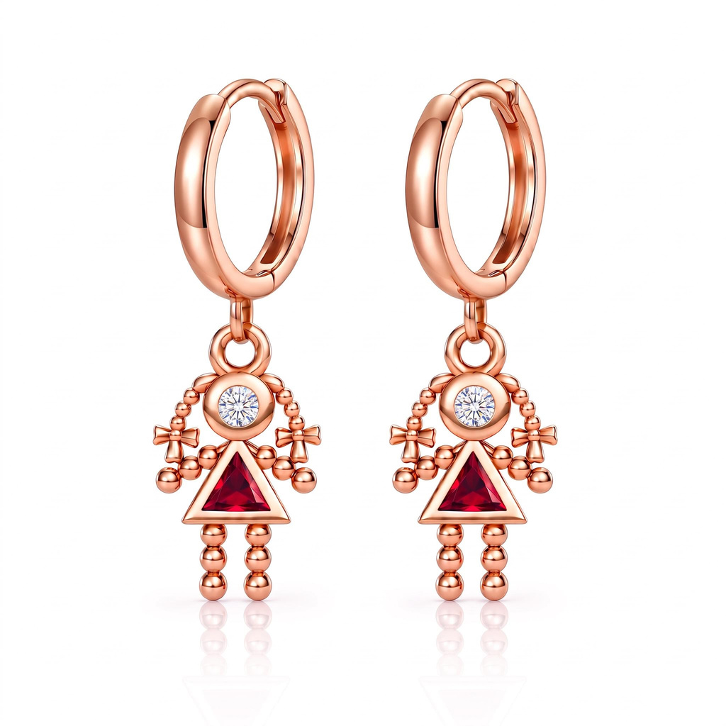 0.46 ct.tw. Birthstone Diamond Earrings for Little Girl with Braids 0.46 ct.tw. Birthstone Diamond Earrings for Little Girl with Braids