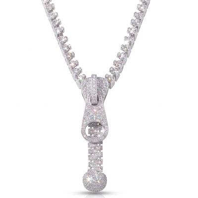 Full-diamond Clavicle Chain With Zipper Design
