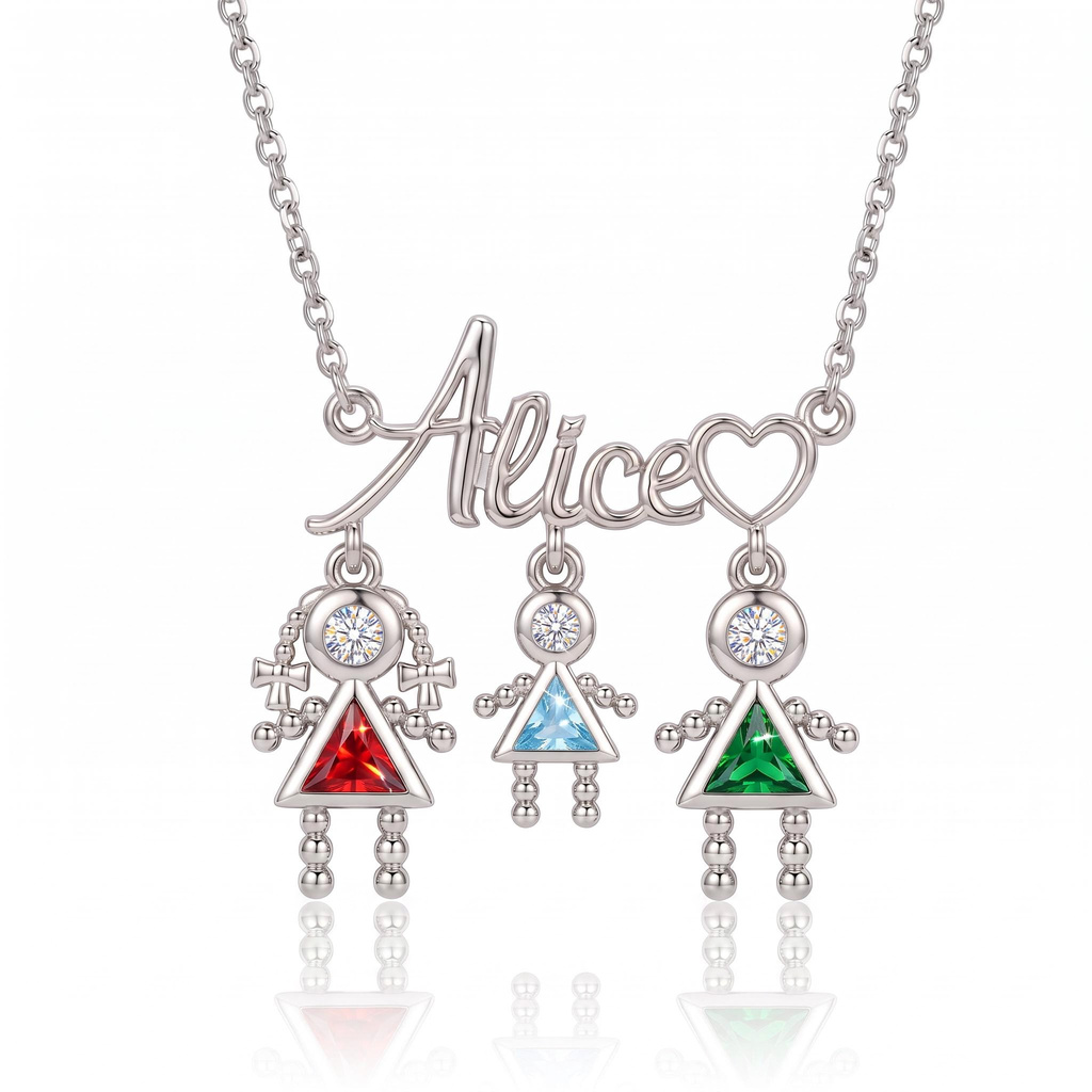 2 ct.tw. Customizable Name Braid Girl Bald Guy Birthstone Pendant Necklace 2 ct.tw. Customizable Name Braid Girl Bald Guy Birthstone Pendant Necklace