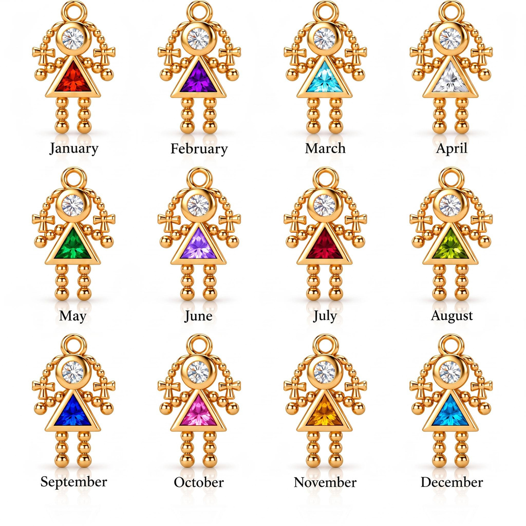 2 ct.tw. Customizable Name Braid Girl Bald Guy Birthstone Pendant Necklace 2 ct.tw. Customizable Name Braid Girl Bald Guy Birthstone Pendant Necklace