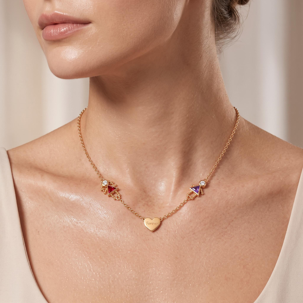 1.77 ct.tw. Customizable Name Braid Girl Bald Guy Birthstone Heart-shaped Necklace 1.77 ct.tw. Customizable Name Braid Girl Bald Guy Birthstone Heart-shaped Necklace