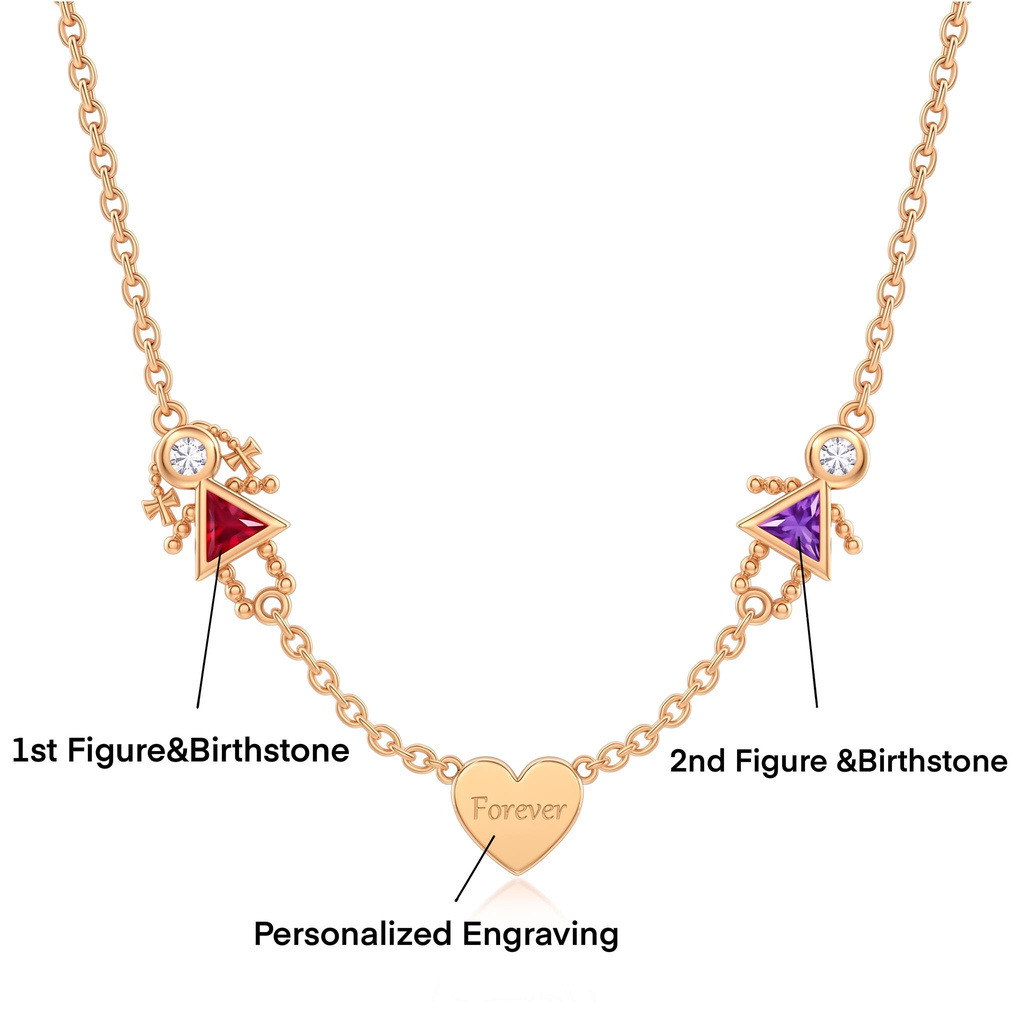 1.77 ct.tw. Customizable Name Braid Girl Bald Guy Birthstone Heart-shaped Necklace 1.77 ct.tw. Customizable Name Braid Girl Bald Guy Birthstone Heart-shaped Necklace