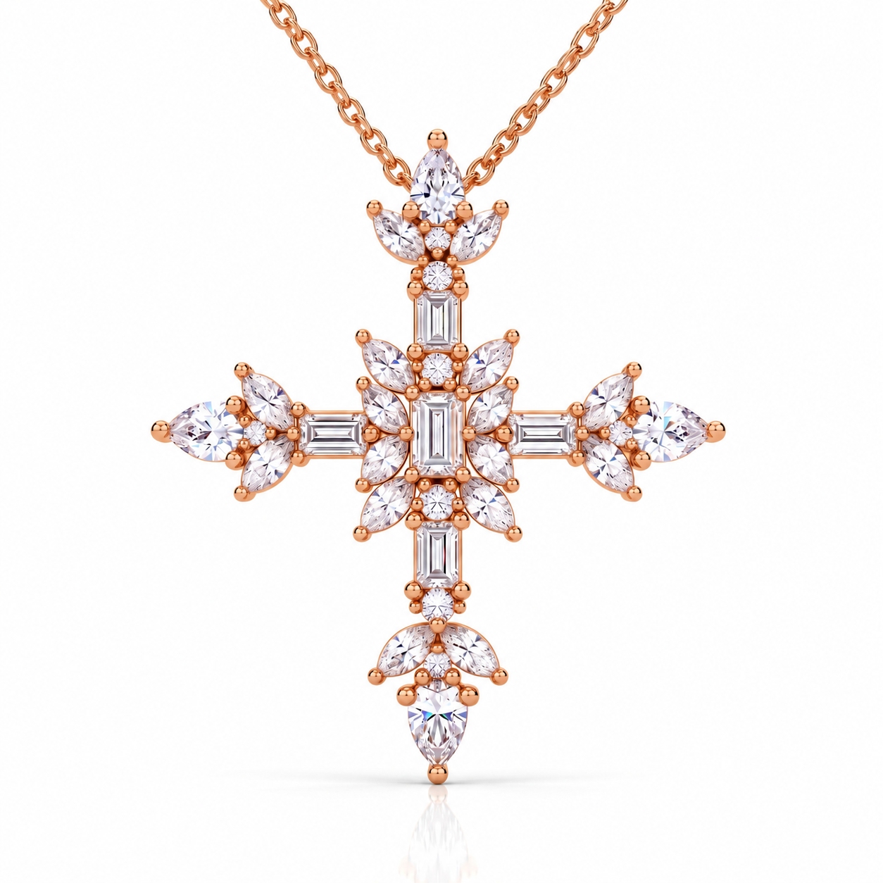 2.84 ct.tw. Mixed-Cut Sparkling Cross Pendant 2.84 ct.tw. Mixed-Cut Sparkling Cross Pendant