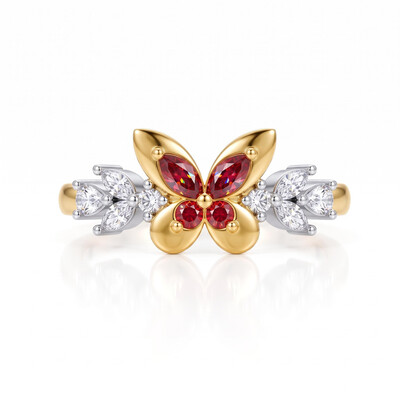 0.44 ct.tw. Butterfly Marquise Diamond Ring