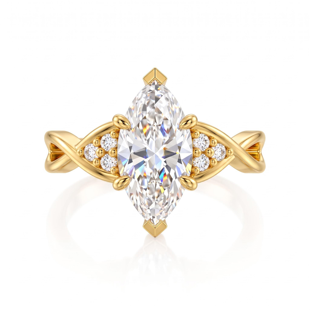 3.12 ct.tw. Twisted Shank Marquise Cut Statement Ring 3.12 ct.tw. Twisted Shank Marquise Cut Statement Ring