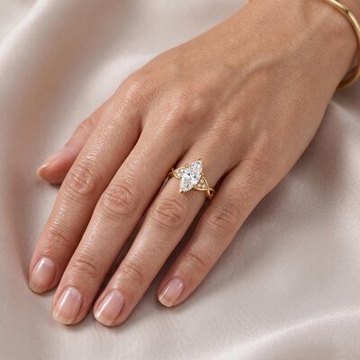 3.12 ct.tw. Twisted Shank Marquise Cut Statement Ring