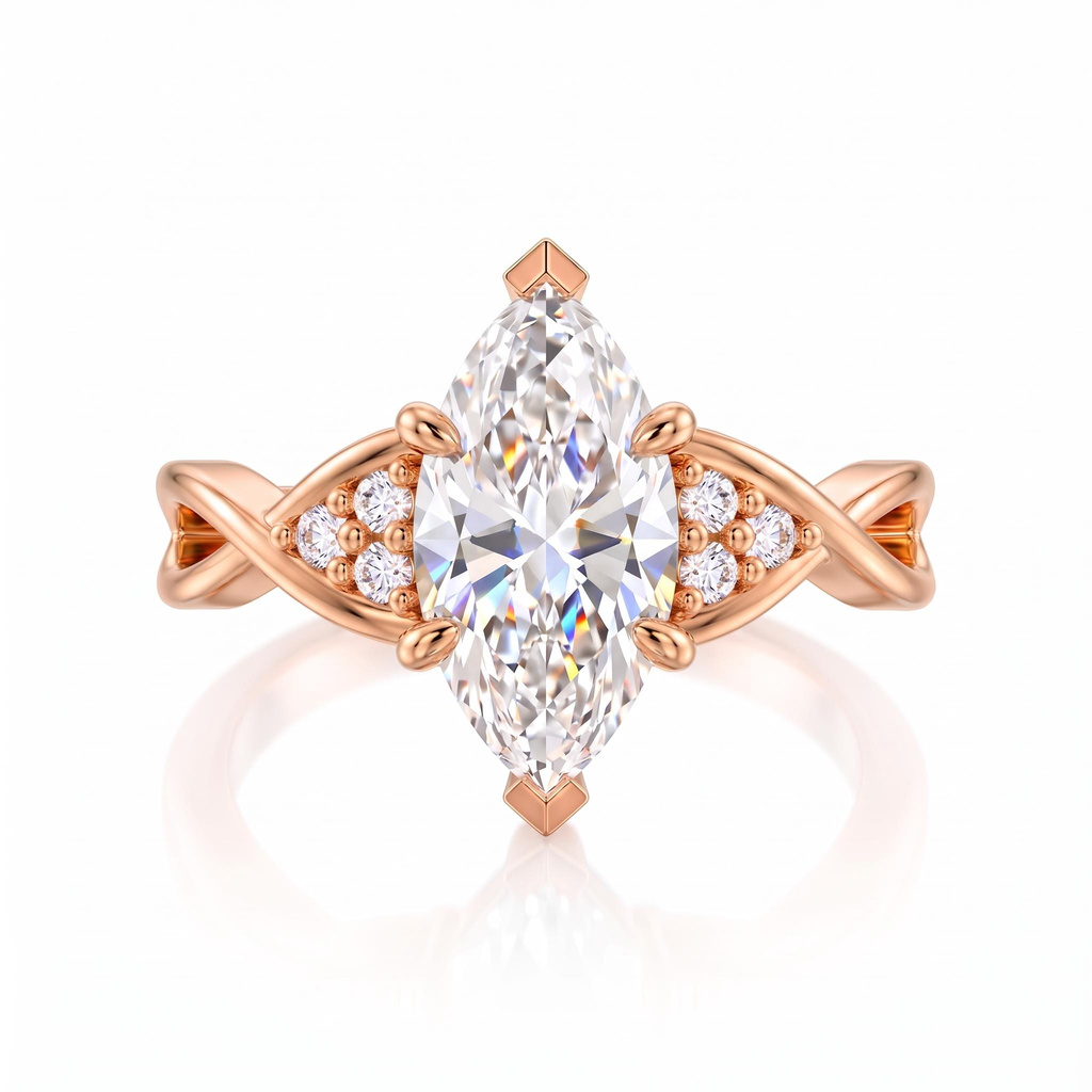 3.12 ct.tw. Twisted Shank Marquise Cut Statement Ring 3.12 ct.tw. Twisted Shank Marquise Cut Statement Ring