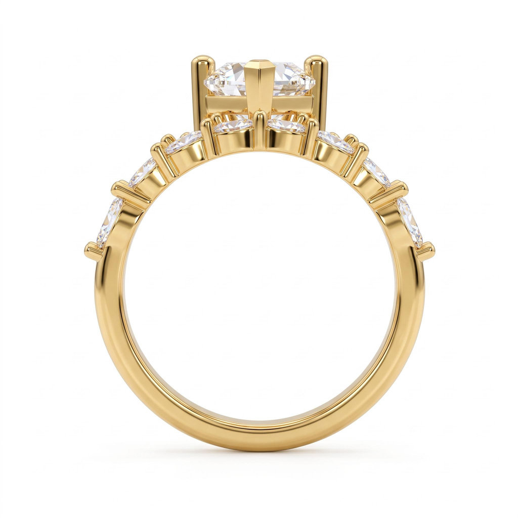 3.9 ct.tw. Pear-Cut Marquise Accent Ring Set 3.9 ct.tw. Pear-Cut Marquise Accent Ring Set