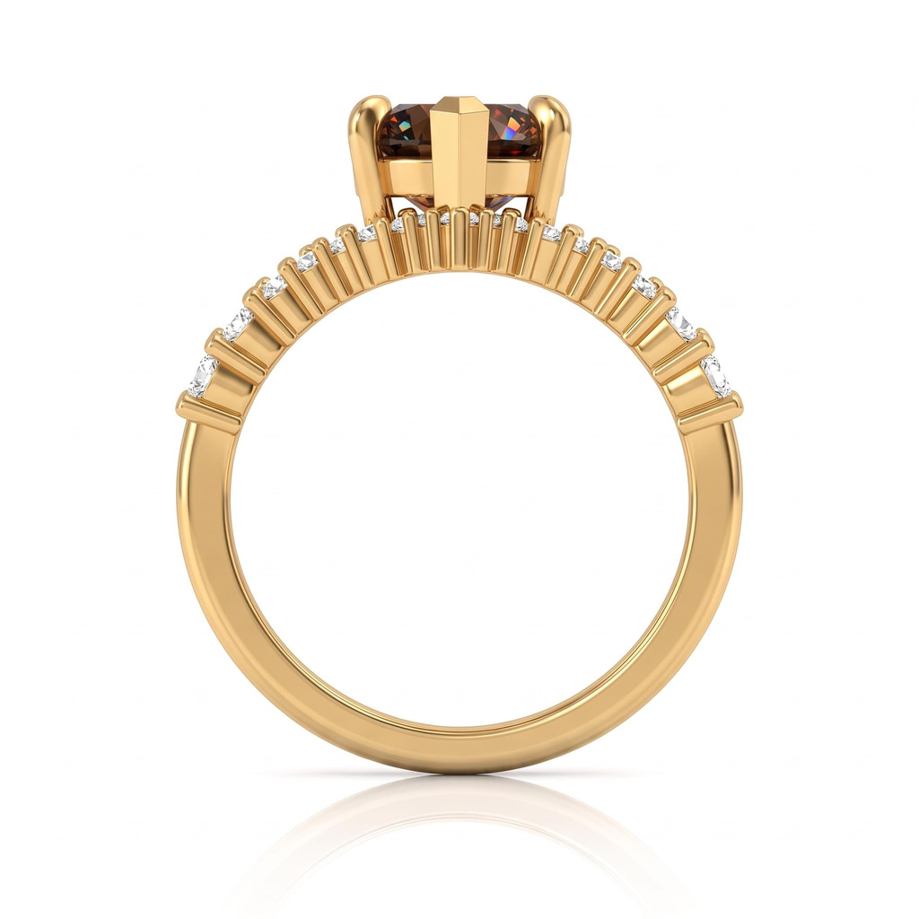 5.5 ct.tw. Coffee Chocolate Oval Cut Pave Ring Set 5.5 ct.tw. Coffee Chocolate Oval Cut Pave Ring Set
