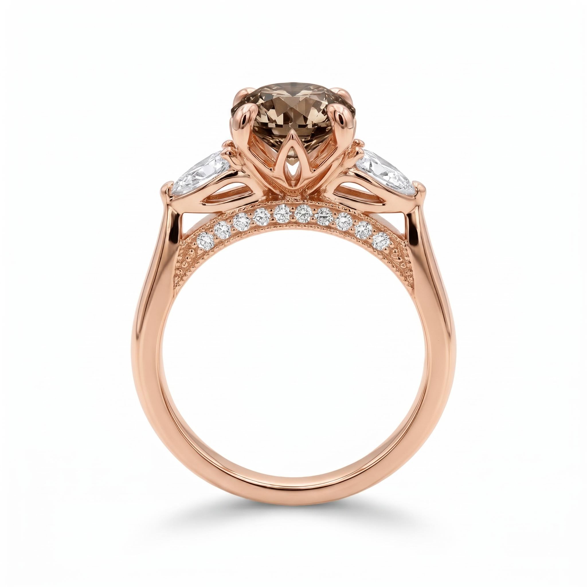 5.48 ct.tw. Oval Cut Coffee Chocolate Stone Three Stone Engagement Ring 5.48 ct.tw. Oval Cut Coffee Chocolate Stone Three Stone Engagement Ring