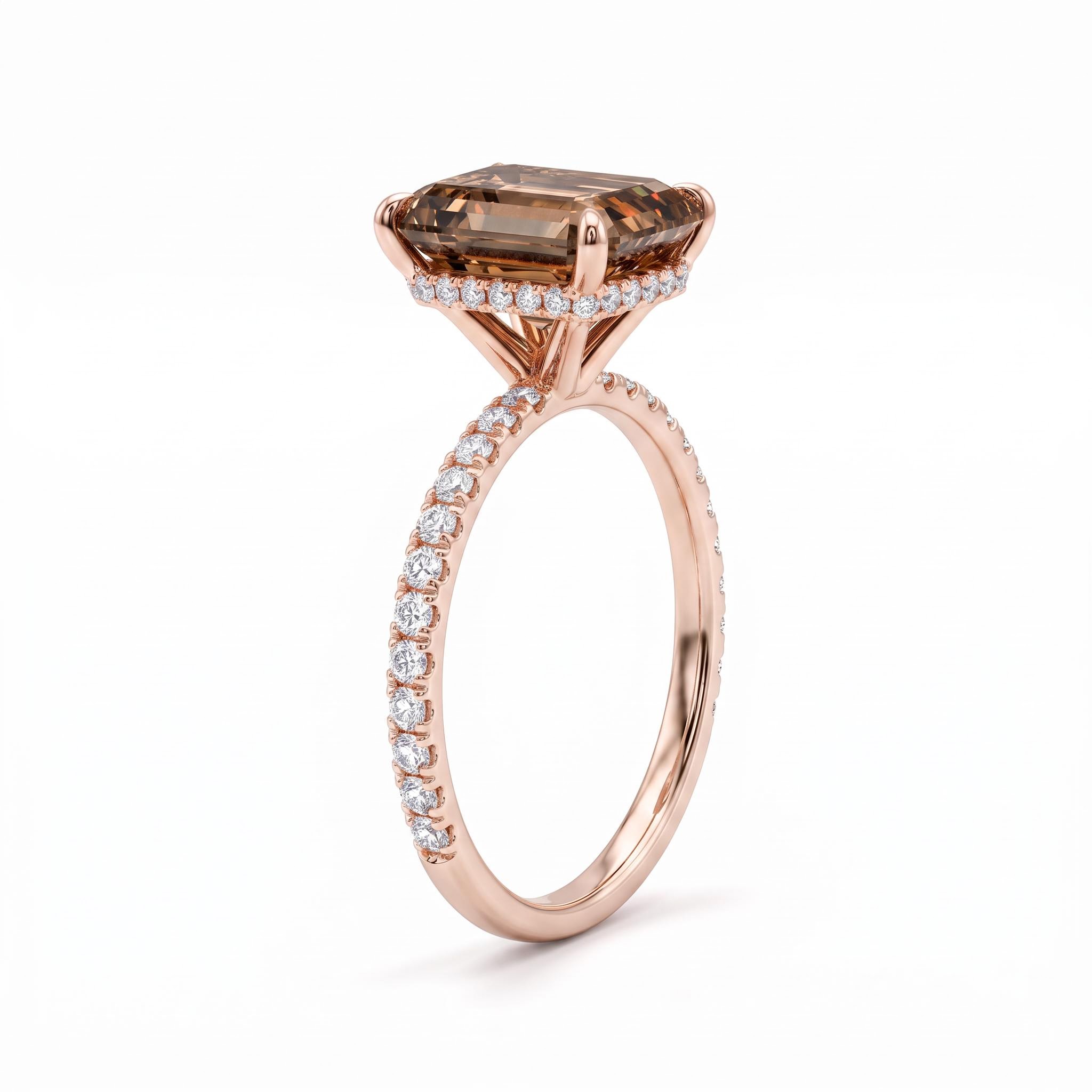 2.99 ct.tw. Coffee Chocolate Stone Emerald Cut Engagement Ring 2.99 ct.tw. Coffee Chocolate Stone Emerald Cut Engagement Ring