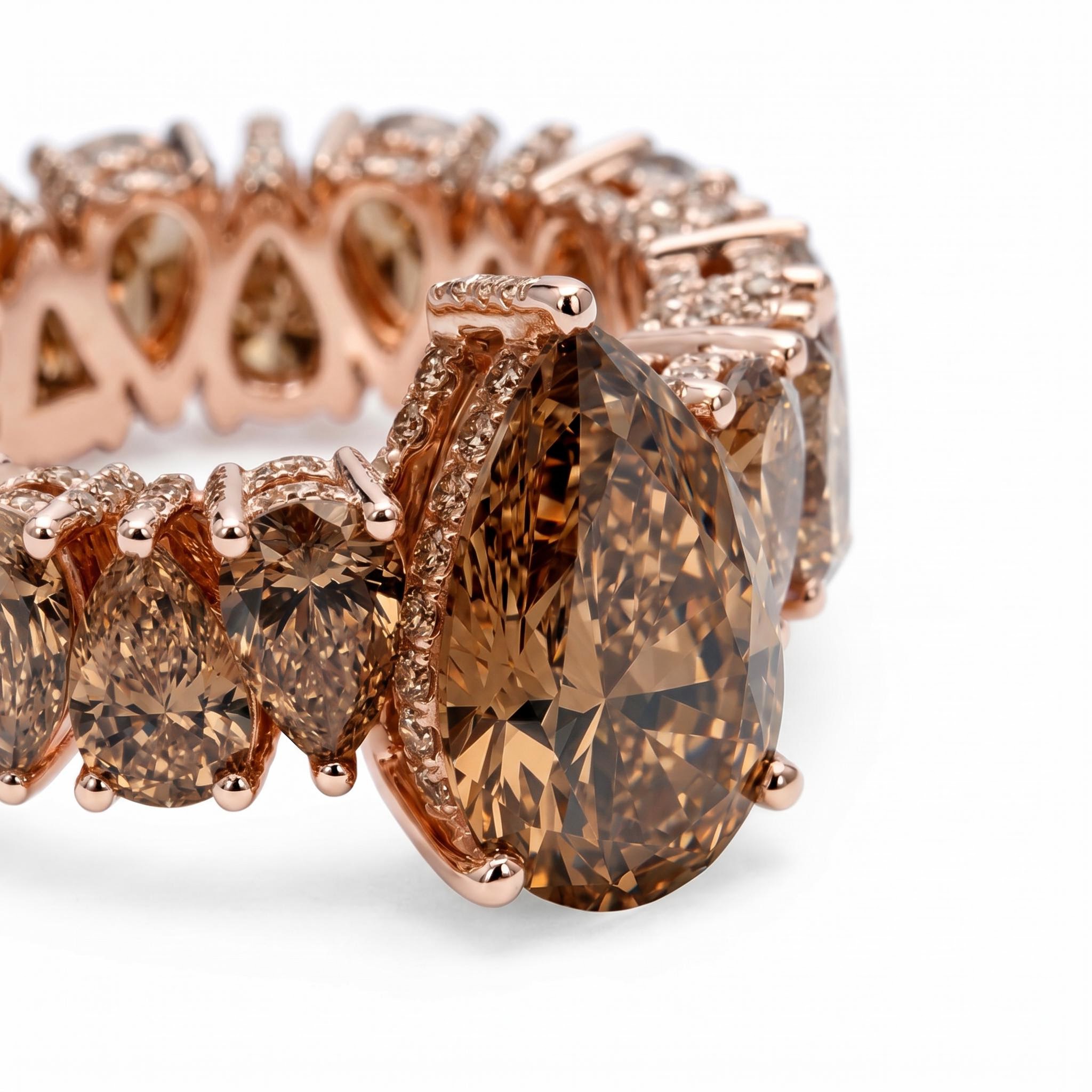 11.26 ct.tw. Luxury Coffee Chocolate Stone Pear Cut Engagement Ring 11.26 ct.tw. Luxury Coffee Chocolate Stone Pear Cut Engagement Ring
