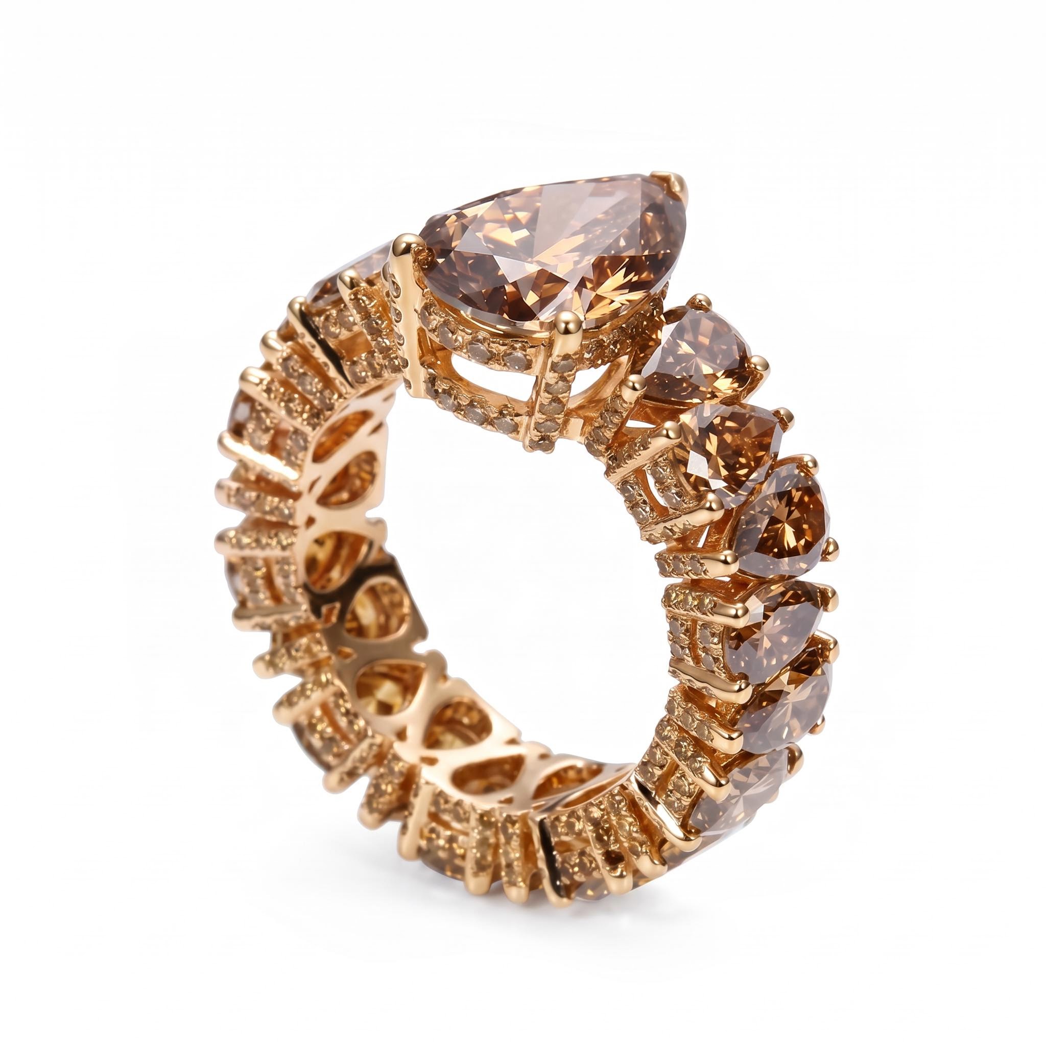 11.26 ct.tw. Luxury Coffee Chocolate Stone Pear Cut Engagement Ring 11.26 ct.tw. Luxury Coffee Chocolate Stone Pear Cut Engagement Ring