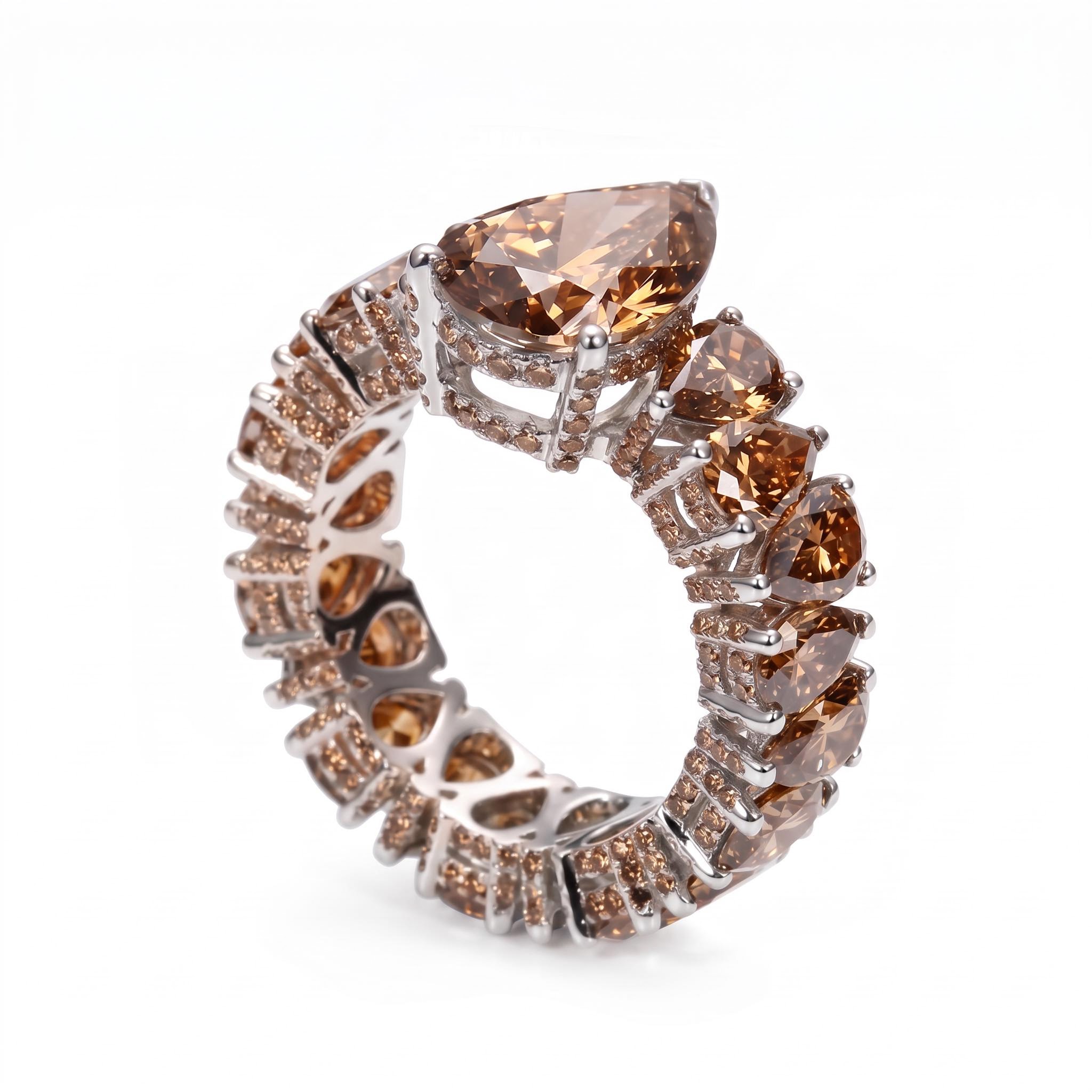 11.26 ct.tw. Luxury Coffee Chocolate Stone Pear Cut Engagement Ring 11.26 ct.tw. Luxury Coffee Chocolate Stone Pear Cut Engagement Ring