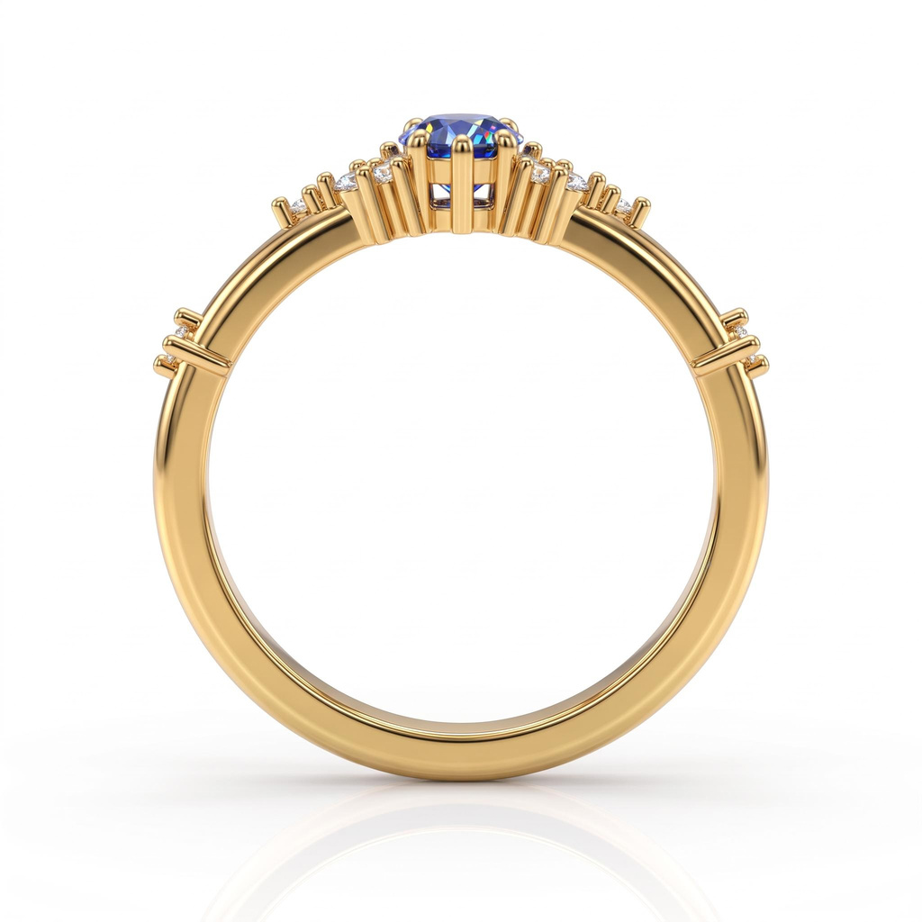0.38 ct.tw. Customizable Oval Letter Birthstone Ring Set 0.38 ct.tw. Customizable Oval Letter Birthstone Ring Set