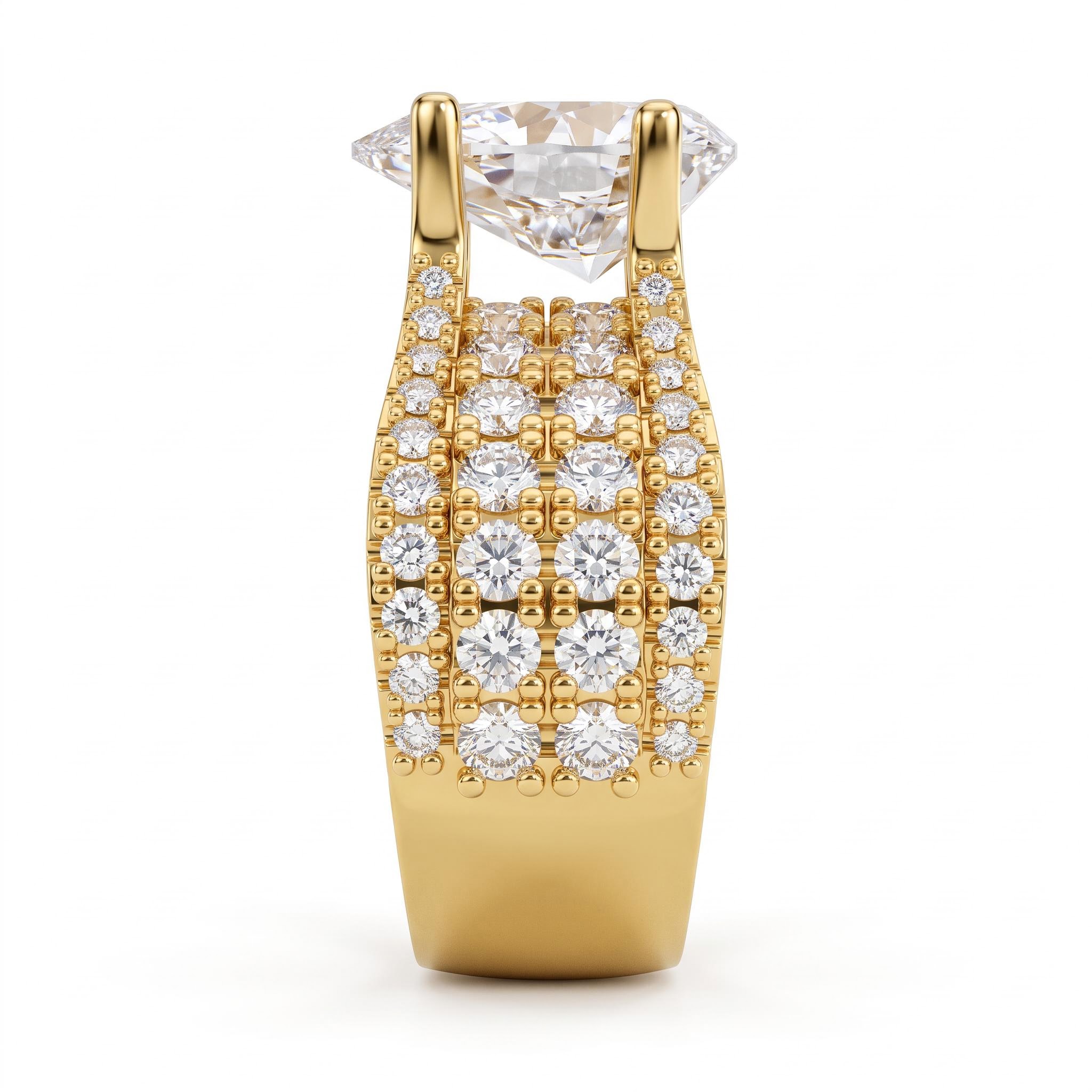 9.21 ct.tw. Pear Cut Full Pave Wide Engagement Ring 9.21 ct.tw. Pear Cut Full Pave Wide Engagement Ring