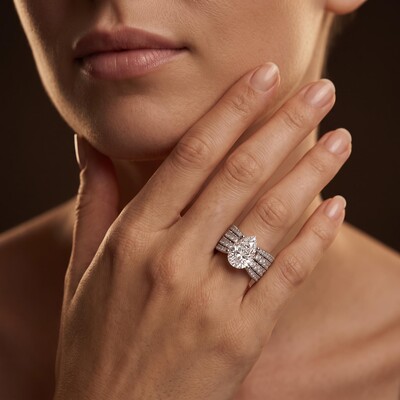 9.21 ct.tw. Pear Cut Full Pave Wide Engagement Ring