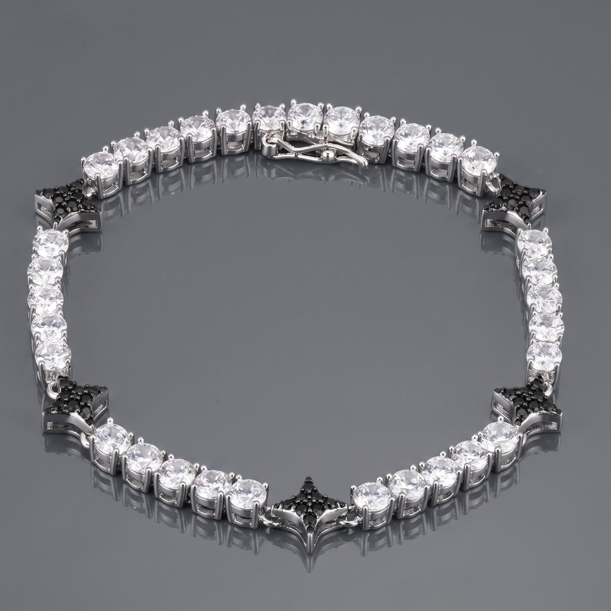 Iced Out Black Star Tennis Bracelet Iced Out Black Star Tennis Bracelet