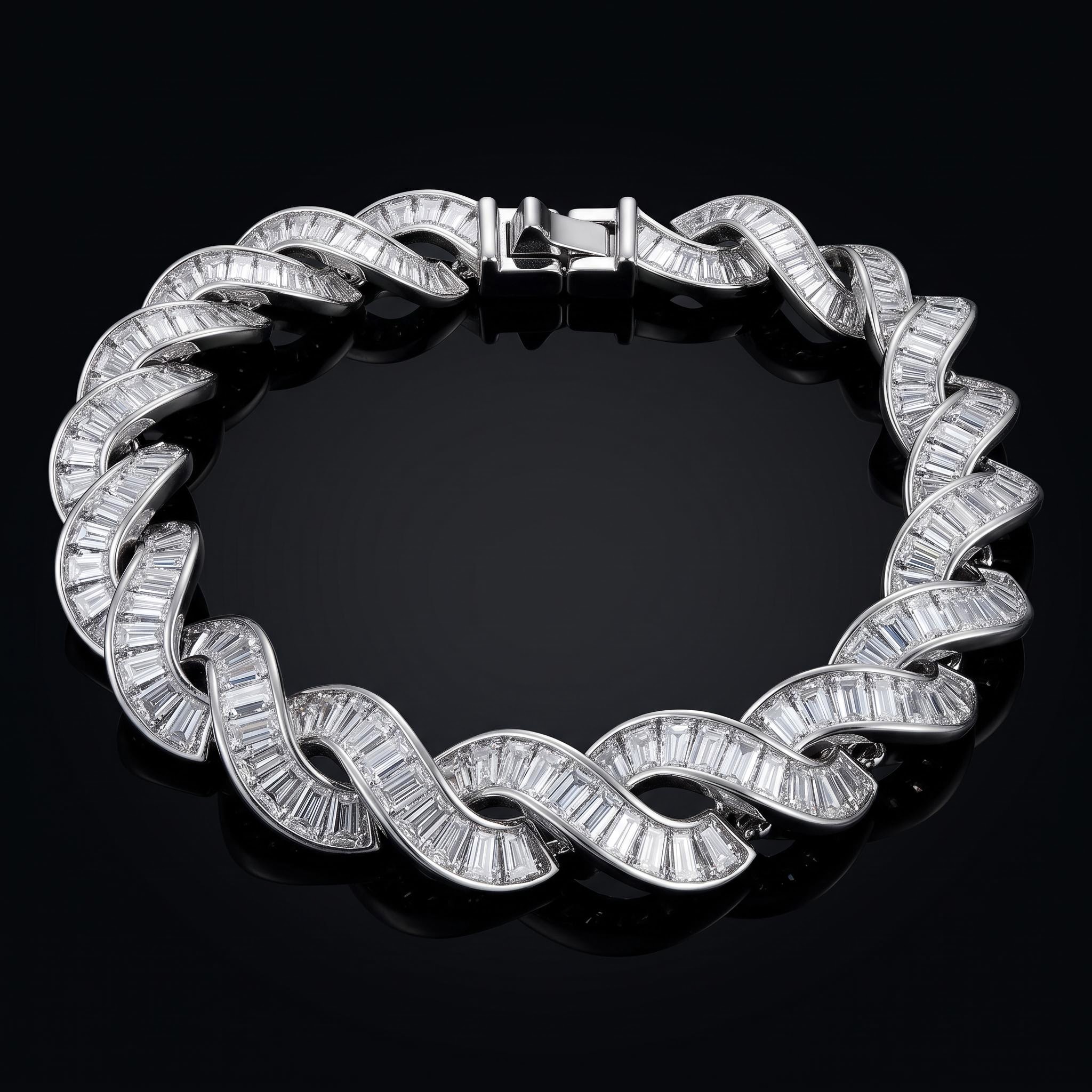 Iced Out 10mm Baguette DNA Bracelet Iced Out 10mm Baguette DNA Bracelet