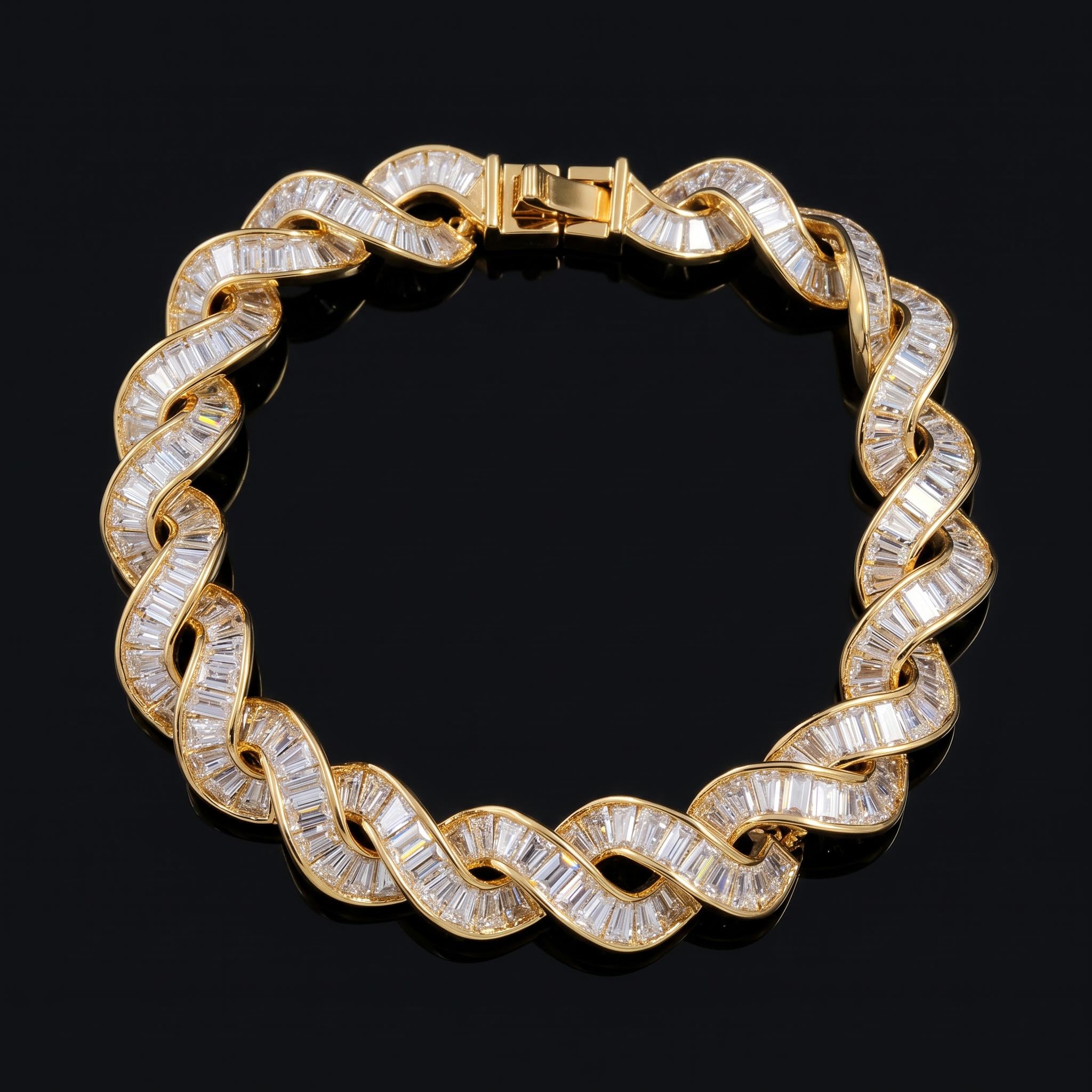 Iced Out 10mm Baguette DNA Bracelet Iced Out 10mm Baguette DNA Bracelet