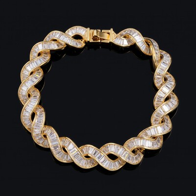 Iced Out 10mm Baguette DNA Bracelet