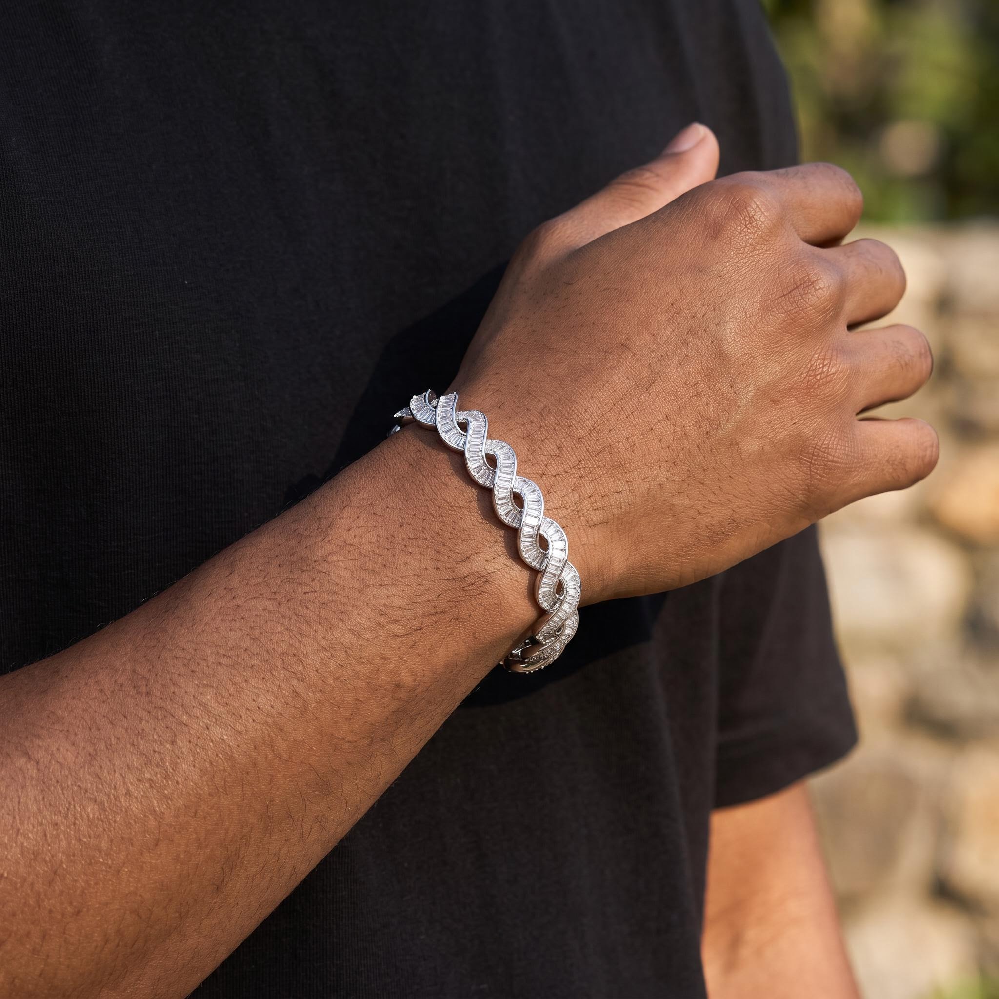 Iced Out 10mm Baguette DNA Bracelet Iced Out 10mm Baguette DNA Bracelet