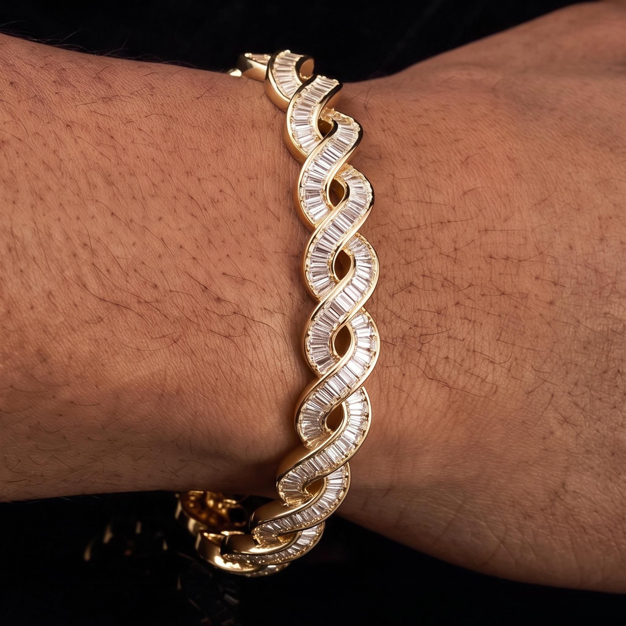 Iced Out 10mm Baguette DNA Bracelet Iced Out 10mm Baguette DNA Bracelet