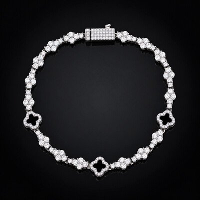 Iced Out Black Onyx Clover Cross Tennis Chain