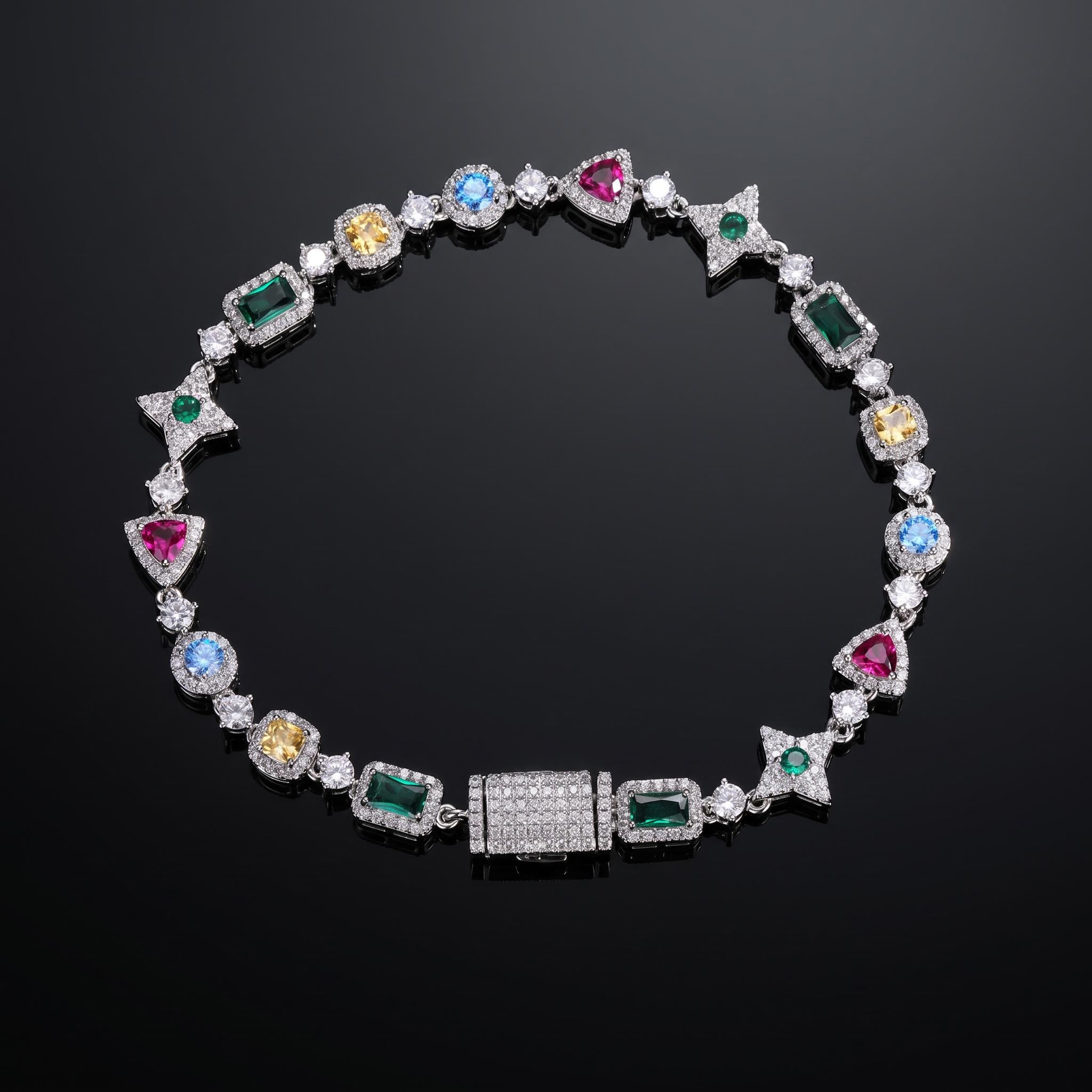 Iced Out 7mm Multi-color Diamonds Bracelet Iced Out 7mm Multi-color Diamonds Bracelet