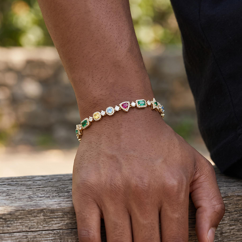 Iced Out 7mm Multi-color Diamonds Bracelet Iced Out 7mm Multi-color Diamonds Bracelet