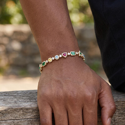 Iced Out 7mm Multi-color Diamonds Bracelet