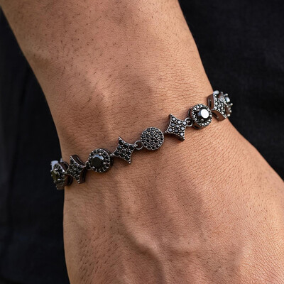 Iced Out 8mm Star Black Tennis Bracelet