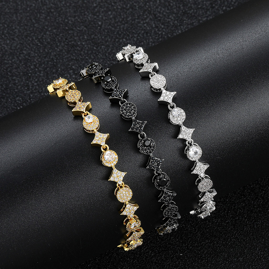 Iced Out 8mm Star Black Tennis Bracelet Iced Out 8mm Star Black Tennis Bracelet