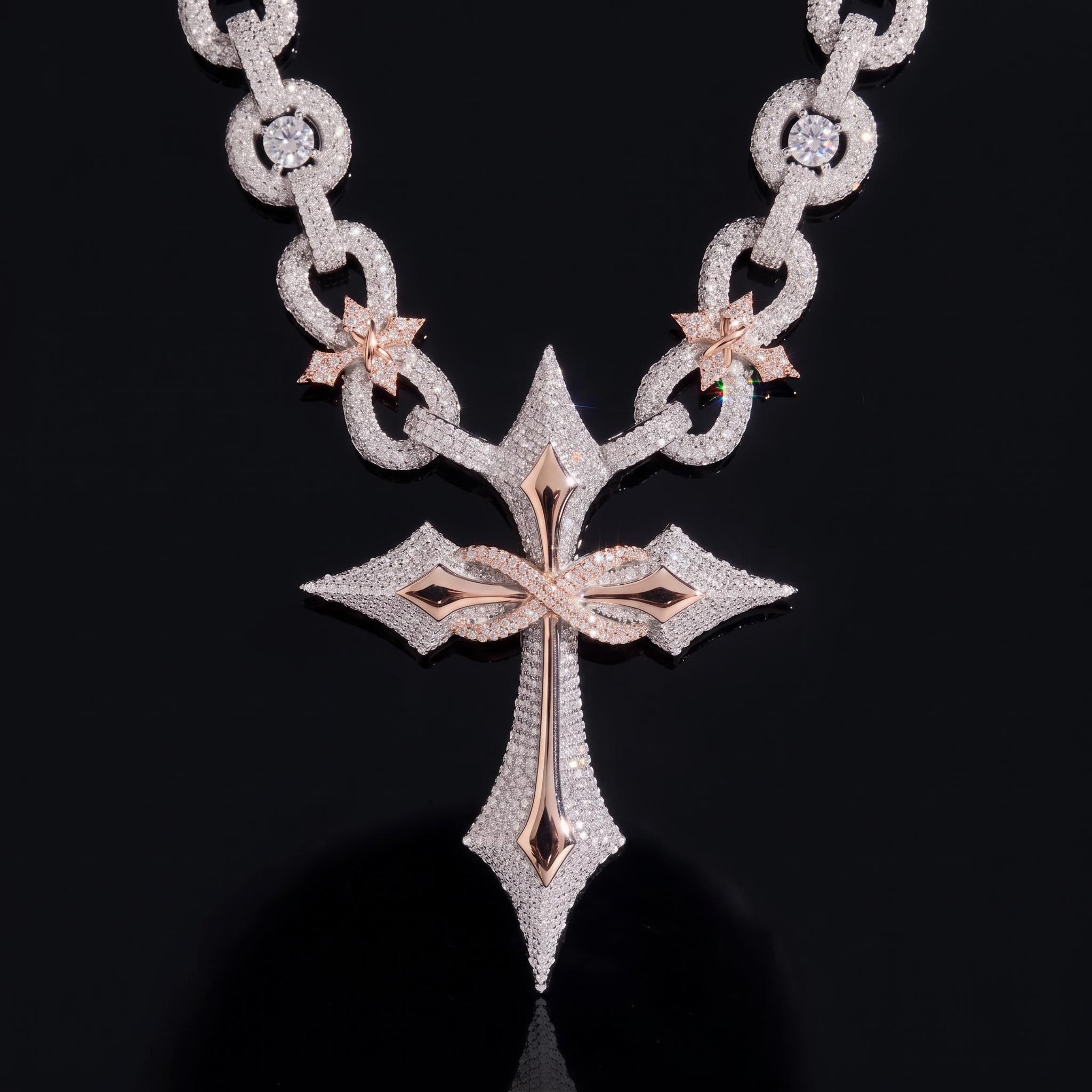 Iced Out Infinity Cross Pendant Necklace Iced Out Infinity Cross Pendant Necklace