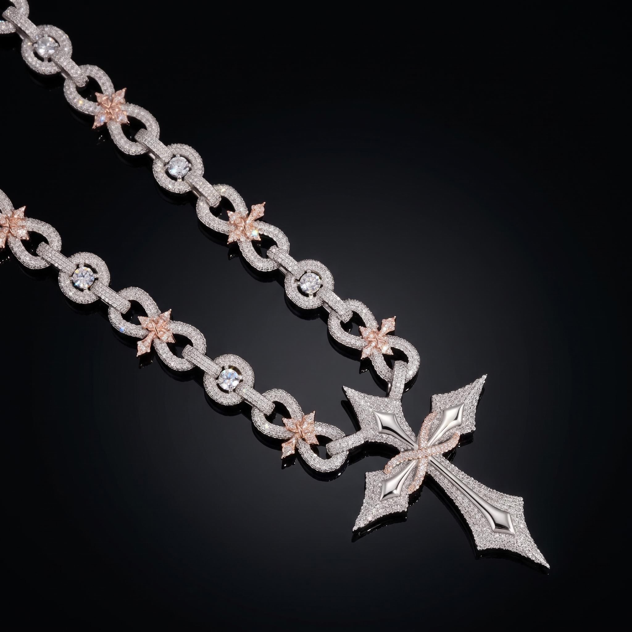 Iced Out Infinity Cross Pendant Necklace Iced Out Infinity Cross Pendant Necklace