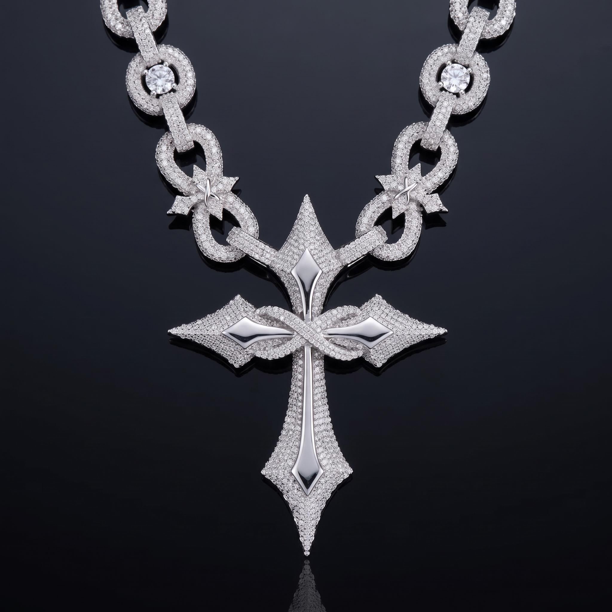 Iced Out Infinity Cross Pendant Necklace Iced Out Infinity Cross Pendant Necklace