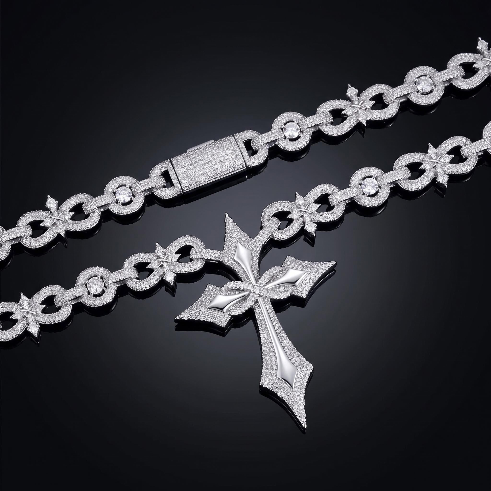 Iced Out Infinity Cross Pendant Necklace Iced Out Infinity Cross Pendant Necklace