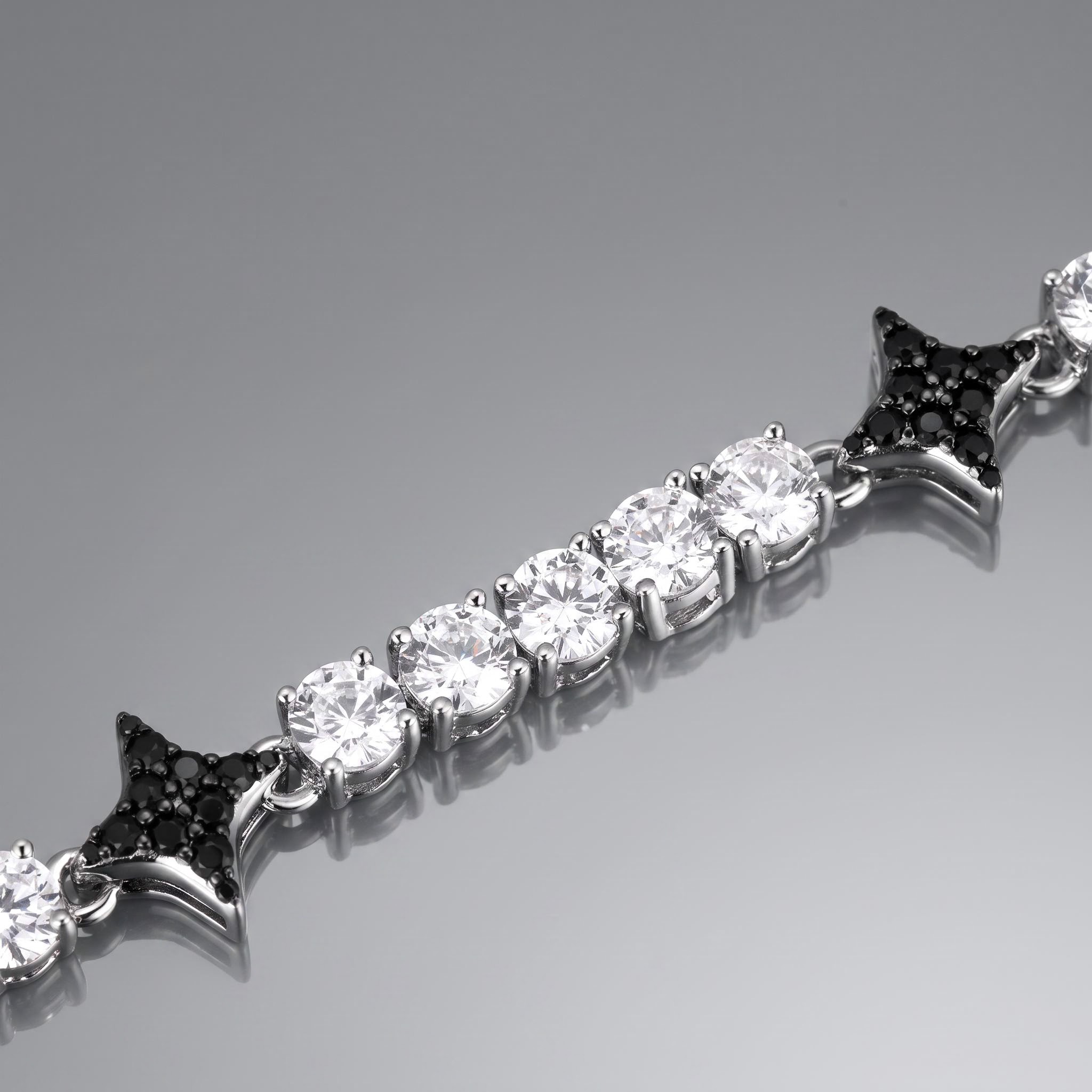 Iced Out Black Star Tennis Chain Iced Out Black Star Tennis Chain