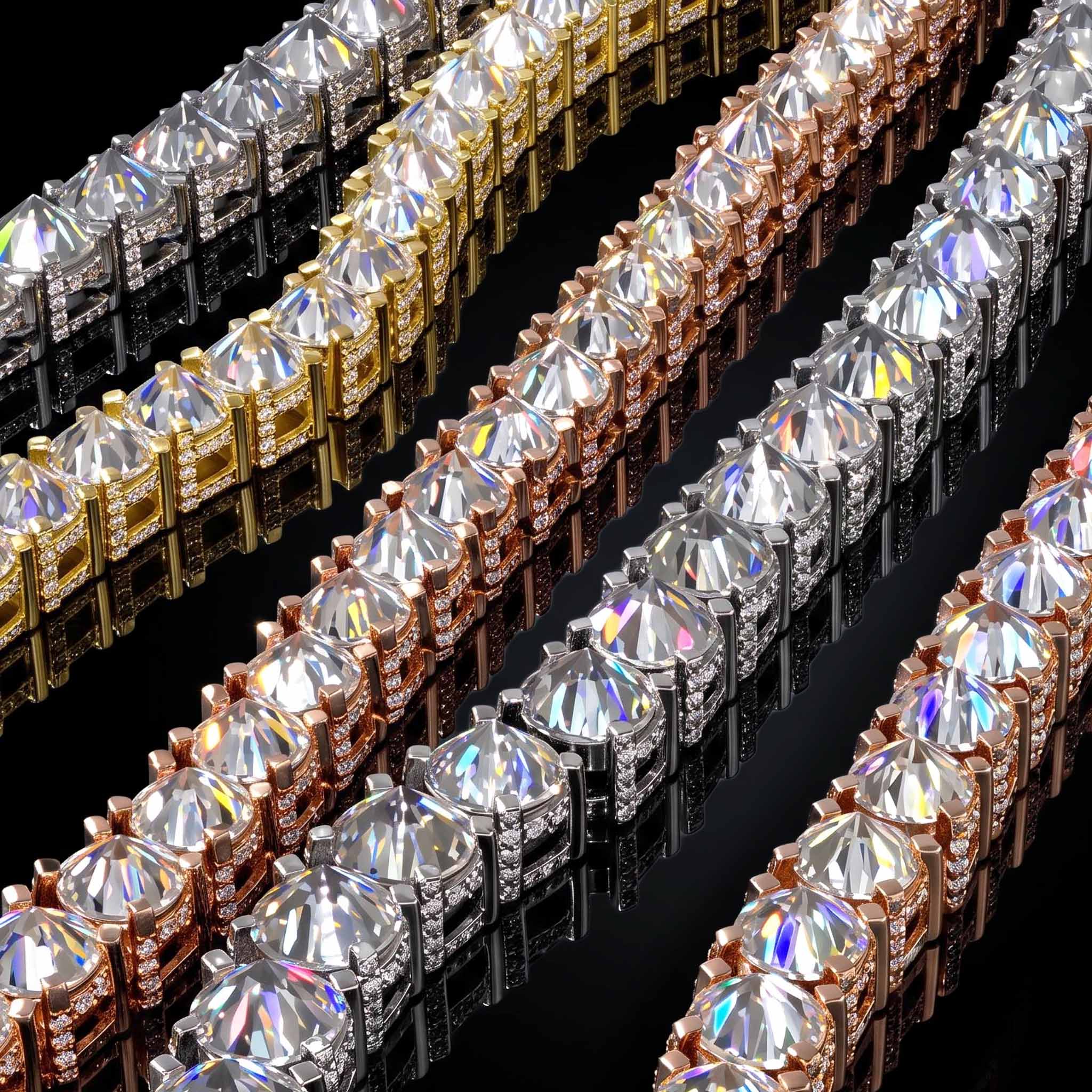 6.5mm Iced Out Upside Down Inverted Setting Sides Tennis Chain